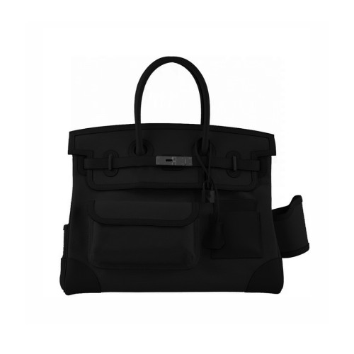 Hermes Women's Canvas Panel Slip Leather Tote Bag #nigo55168