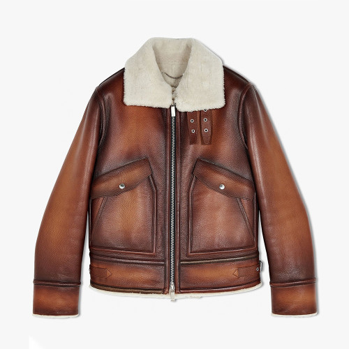 Berluti Grain Patina Leather Blouson With Shearling Jacket Coat #nigo6688