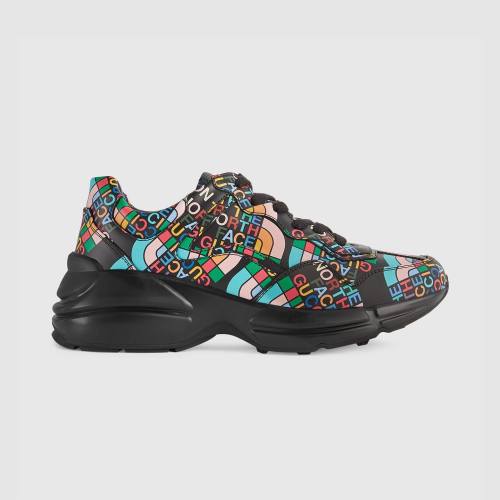 GUCCI Coloured Lettered Leather Sneakers Shoes #nigo8481