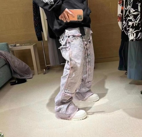 LouisVuitton NIGO Spring and autumn light color long jeans #nigo94176