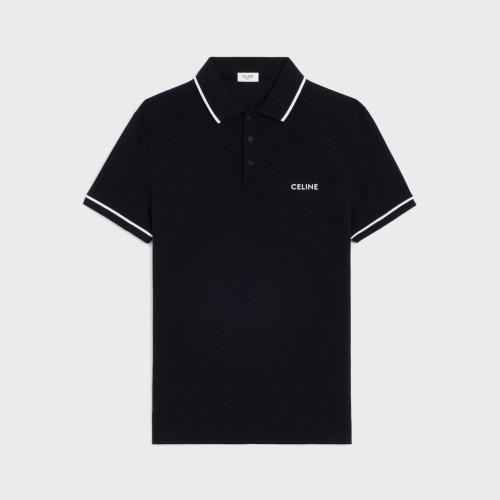 Celine NIGO Summer Polo Black Cotton Short Sleeve T-Shirt #nigo94199