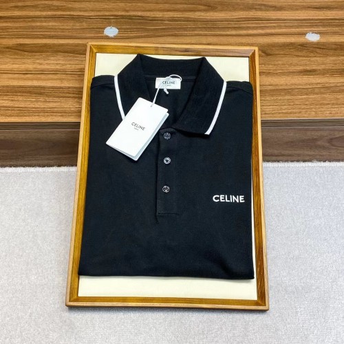 Celine NIGO Summer Polo Black Cotton Short Sleeve T-Shirt #nigo94199