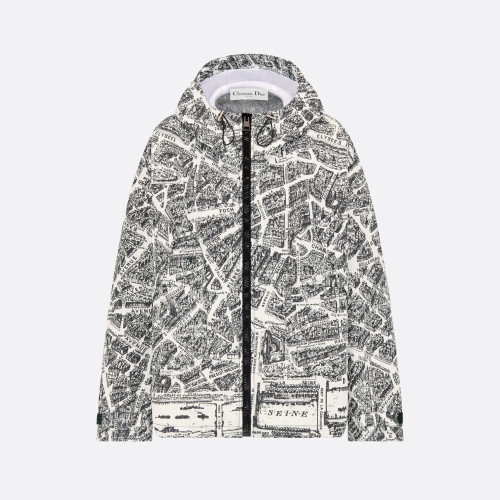 Dior NIGO Newspaper Printed Black And White Zip Jacket #nigo56951