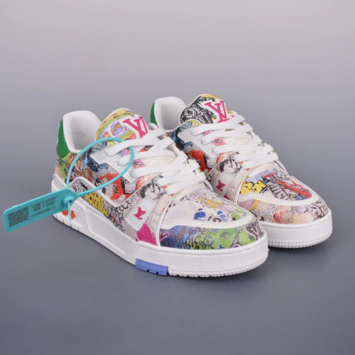 Louis Vuitton NIGO Graffiti Flat Sneakers Shoes #nigo94249