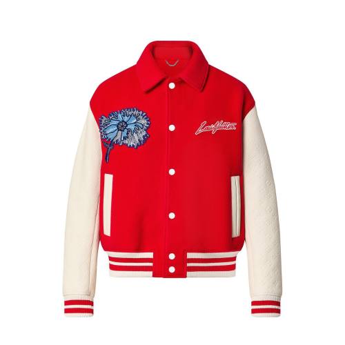 Louis Vuitton NIGO Wool Baseball Jersey Leather Jacket #nigo94432