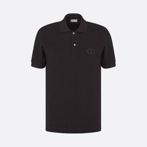 DIOR Solid Embroidered Logo Short Sleeve Polo Shirt #nigo4826