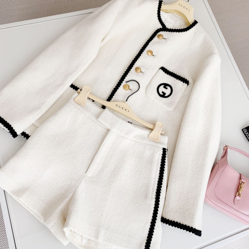Gucci NIGO Women's Tweed Color Blocking Jacket Shorts Set Suit #nigo57995