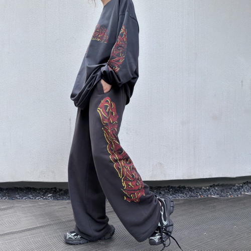 Balenciaga NIGO Sports Casual Cotton Printed Pants #nigo21188