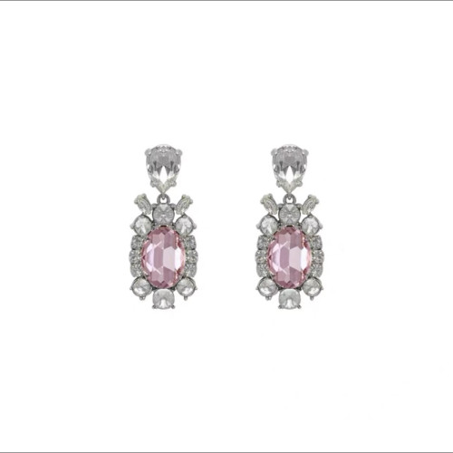 MiuMiu Droplet Hanging Oval Powder Diamond Earrings #nigo89652