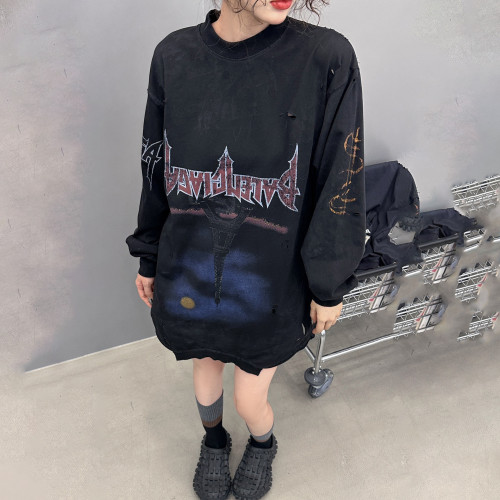 Balenciaga Loose Fitting Long Sleeved Printed Top #nigo21318