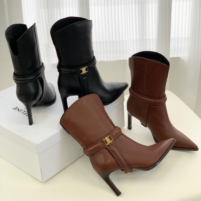 Celine NIGO Leather Mid Length High Heels #nigo21628