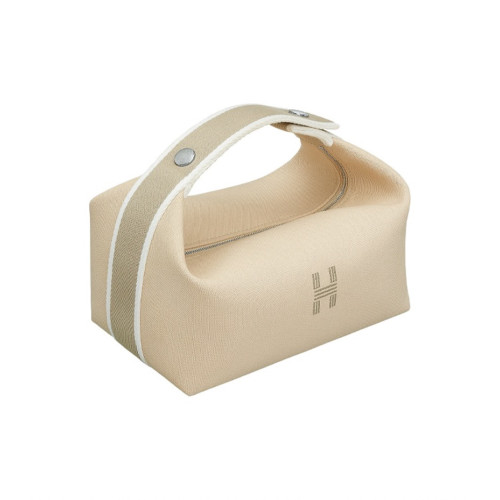 Hermes Leather webbing splicing handbag Makeup bag Handheld  #nigo29177