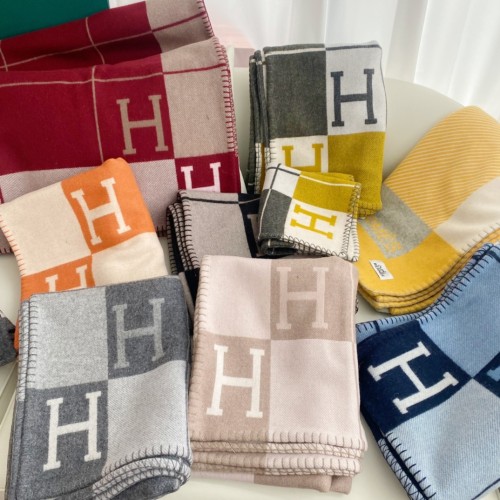 Hermes Wool Cashmere Household Products Sofa Pillow Blanket #nigo56335