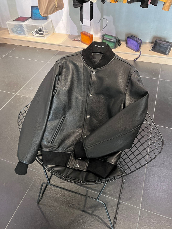 Givenchy Buttoned Leather Jacket #nigo4674