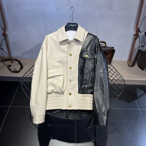 Louis Vuitton Leather Long Sleeved Patchwork Leather Jacket #nigo21699