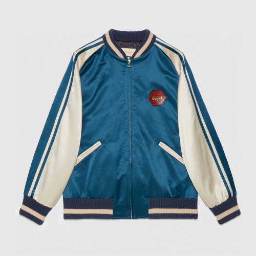 Gucci  Baseball Jersey Zip Up Jacket Blue #nigo4583