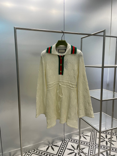 Gucci Qixi Valentine's Day series Long Sleeved Lapel Gentle Long Dress #nigo21735