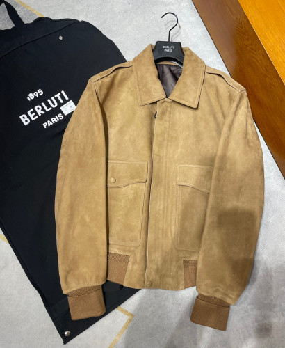Berluti Men's Long Sleeve Leather Jacket Coat Ngvp #nigo6291