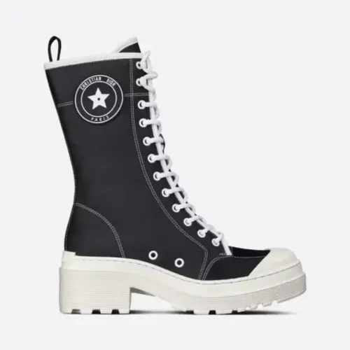 Dior Thick Canvas Leather High-Top Lace Up Sneakers Shoes #nigo54745