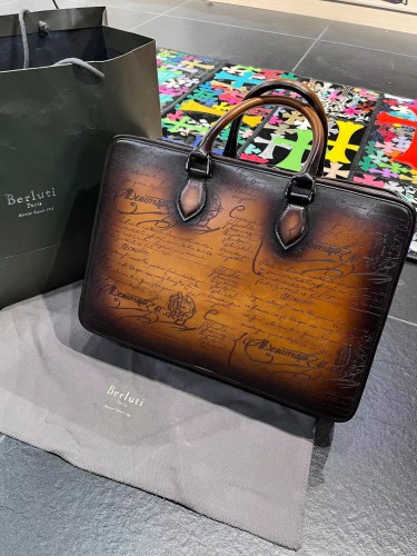 Berluti Un Jour Scritto Leather Briefcase Ngvp #nigo5997