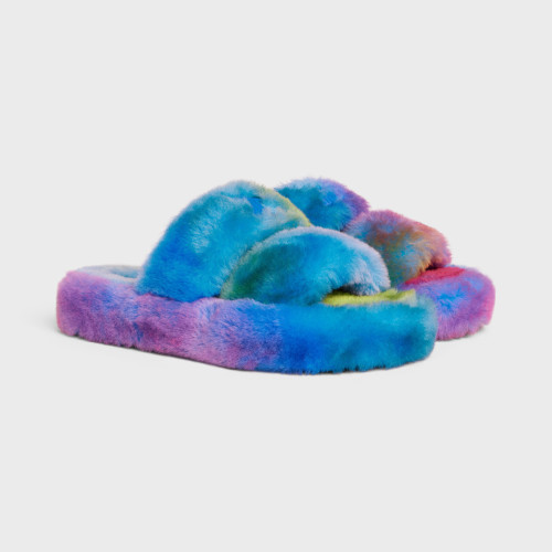 Celine Lady's Lamb Wool Slippers Flat Sandals Shoes #nigo51892