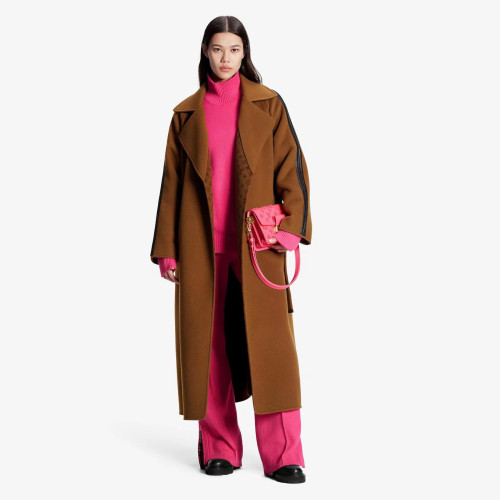 Louis Vuitton Women's Logo Printed Wool Reversible Coat Jacket #nigo51962