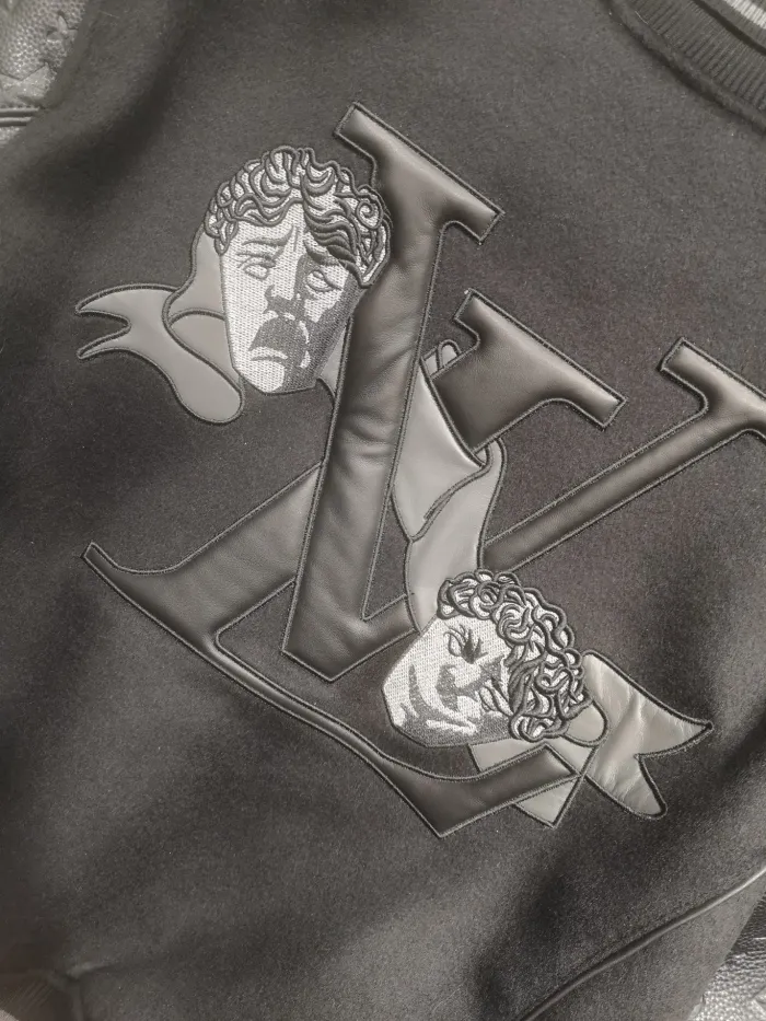 Louis Vuitton Monogram Embossed Leather And Wool Blouson Jacket #nigo6373