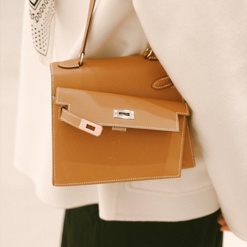 Hermes Kelly 20 Disorde Reversible Irregular Cowhide Tote Bag Ngvp #nigo5245