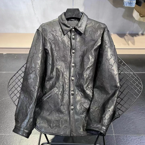 Chrome Hearts NIGO Spring And Autumn Long Sleeve Black Coat Leather Jacket #nigo94182