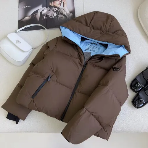 Prada Cotton Long Sleeved Hooded Down Jacket #nigo21791