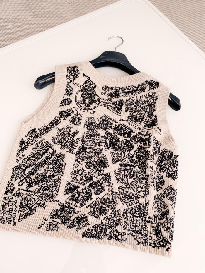 Dior Colorblocked Pattern Embroidered Vest V-Neck Knit Cardigan Ngvp #nigo6568