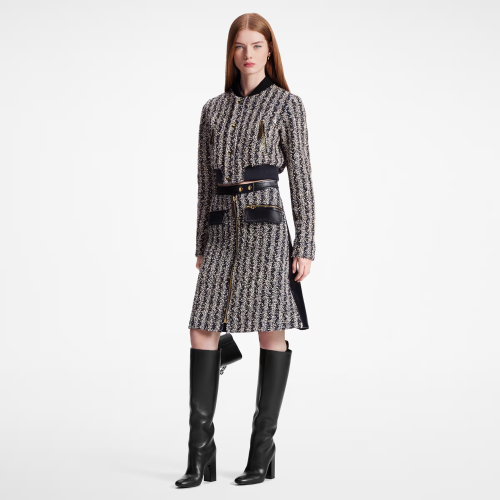 Louis Vuitton Lurex Tweed Cropped Bomber Jacket Front Skirt Ngvp #nigo6572