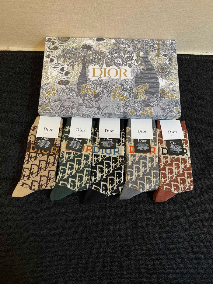 Dior Copy Socks 5-in-1 Set With Box #nigo96486