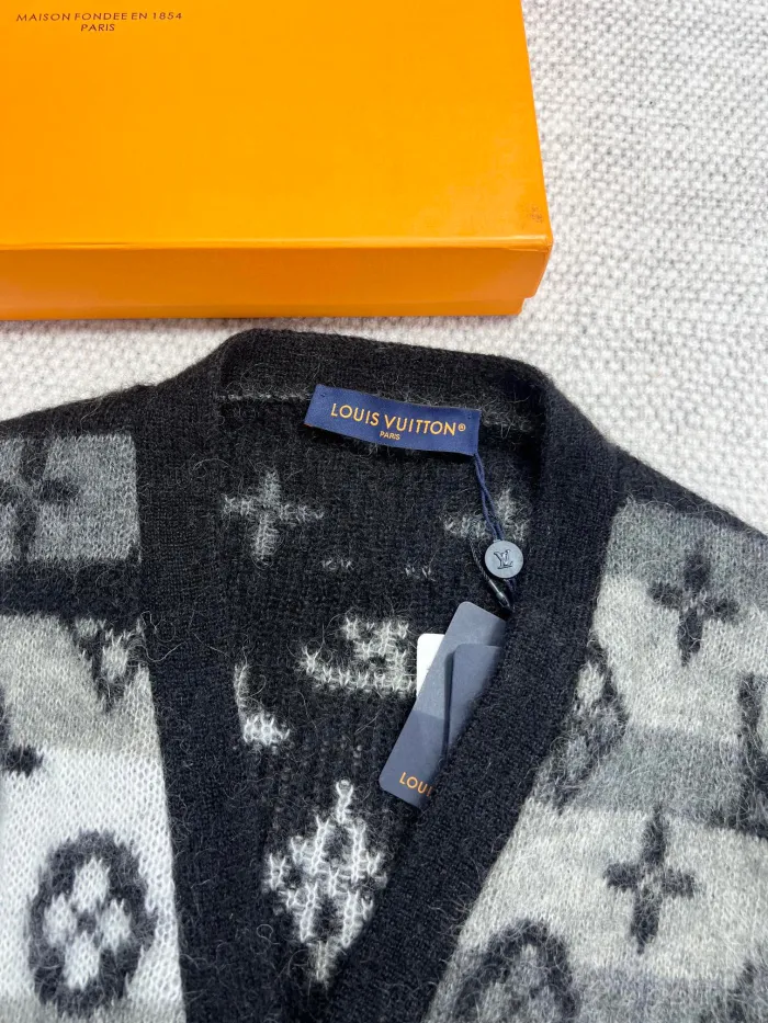 Louis Vuitton Monogram Mohair Cardigan Wool Single Breasted Jacket #nigo96617