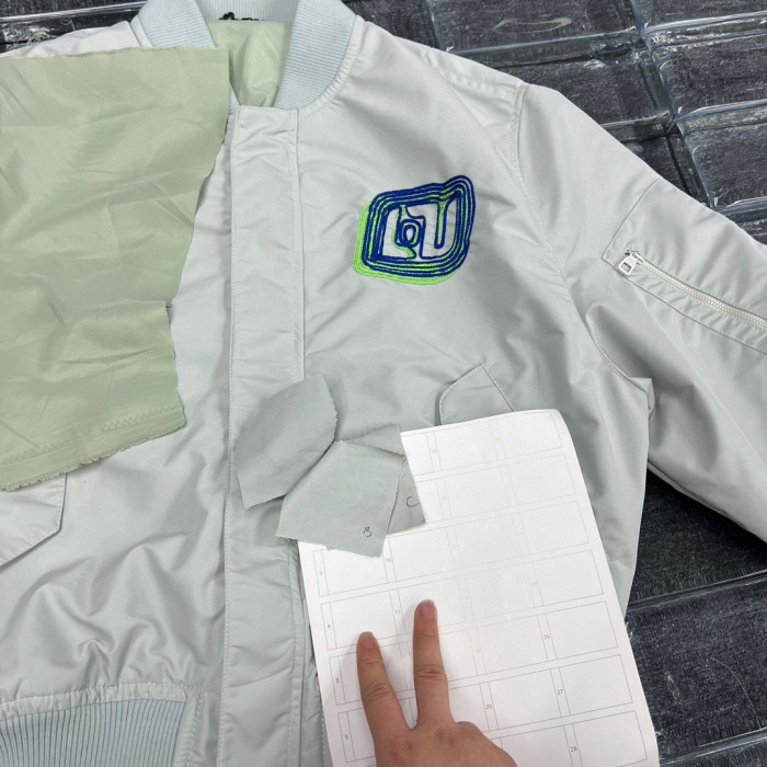 Louis Vuitton Embroidered Labeled Bomber Aviator Jacket #nigo96256