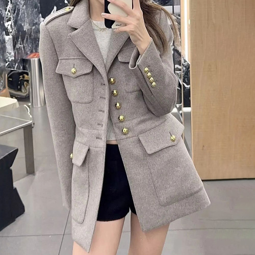 Celine Saharienne Jacket In Diagonal Cashmere Ngvp #nigo6829