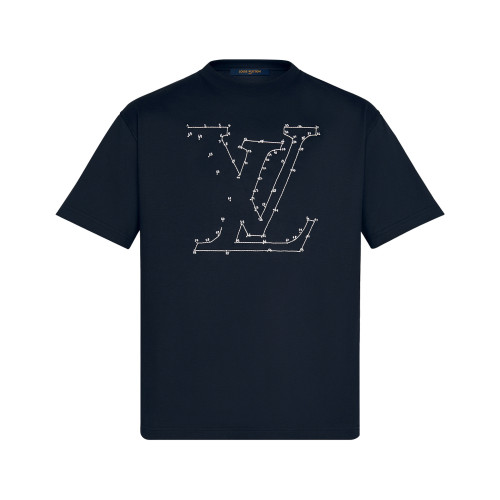NIGO Louis Vuitton LV STITCH Summer Printed Embroidered Logo Round Neck Short Sleeve T-Shirt #nigo96879