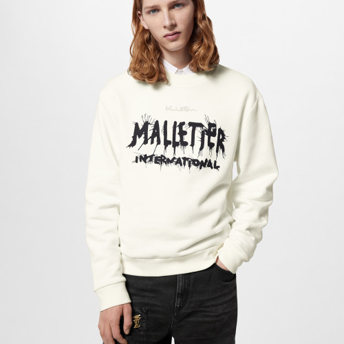 NIGO Louis Vuitton Men's and Women's White Crew Neck Embroidered Logo Cotton Sweatshirt #nigo96933
