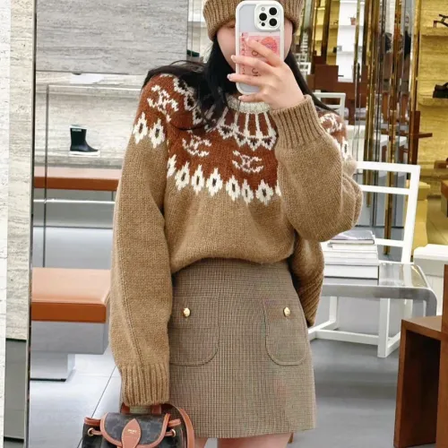 Celine Women's Autumn Crew Neck Sweater In Triomphe Fair Isle Wool #nigo96943