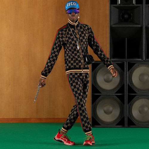 NIGO Gucci  Men's GG Jersey Cotton Jogging Fall/Winter Knit Hooded Pullover Sweatshirt Sweatpants Pants Set Suit #nigo97189