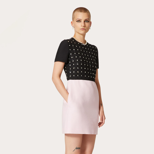 NIGO Valentino Women's Spring And Autumn Plaid Rhinestone Colorblocking Fitted Short Embroidered Dresses Ngvp #nigo6955