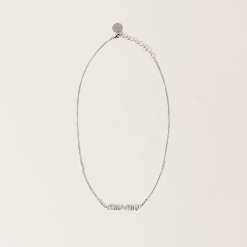 NIGO MiuMiu Women's Logo Metal Necklace With Crystals Necklace Jewelry #nigo97293