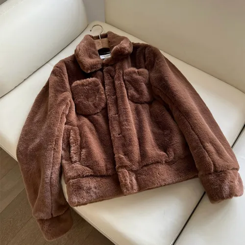 NIGO SAINT LAURENT Men's And Women's Autumn And Winter Warm Fur Jacket with Solid Color Lapel Short Long Sleeved Jacket Ngvp #nigo7283