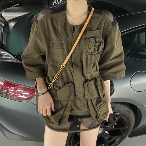 NIGO Louis Vuitton Men's And Women's Spring And Autumn Solid Color Multi Pocket Loose Short Sleeved Jacket Ngvp #nigo7187