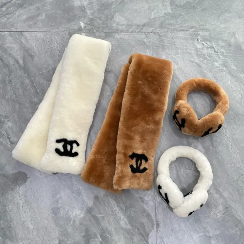 NIGO Chanel Women's Winter Reversible Shearling Sheep Leather Scarf Earmuffs #nigo97346