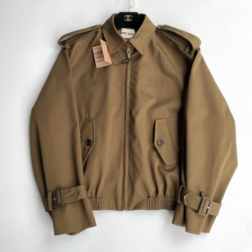 NIGO MiuMiu Women's Autumn and Winter Embroidery Logo Zip Lapel Casual Jacket #nigo97511