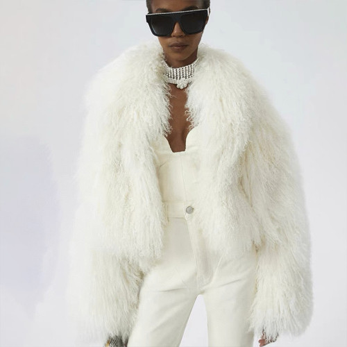 NIGO Magda butrym  Women's Autumn And Winter Fashion Solid Color Leisure Lamb Wool Jacket Fur Short Coat Ngvp #nigo7374