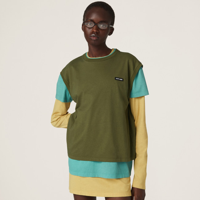 NIGO MiuMiu Women's Summer Clash of Colours 3-in-1 Layerable and Separable Set of 3 Jersey T-shirts Top #nigo97632