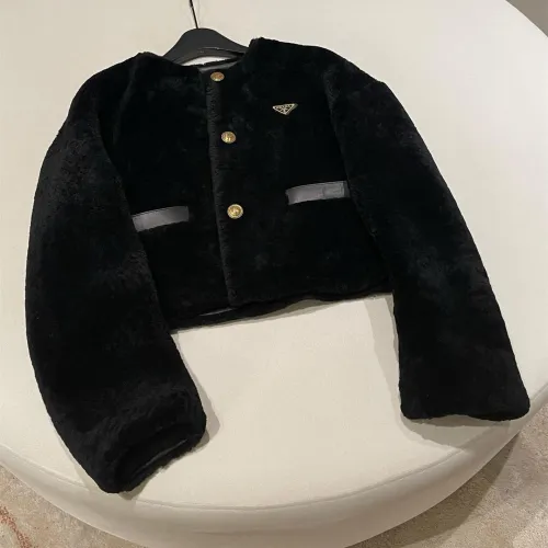 NIGO Prada Women's Winter Black Fur One Short Single Breasted Jacket #nigo97683