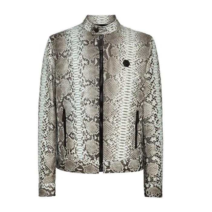 NIGO Philipp Plein Men's Spring And Fall Fashion Trend Biker Jacket Three-dimensional Python Leather Jacket Luxury Coat Ngvp #nigo8585